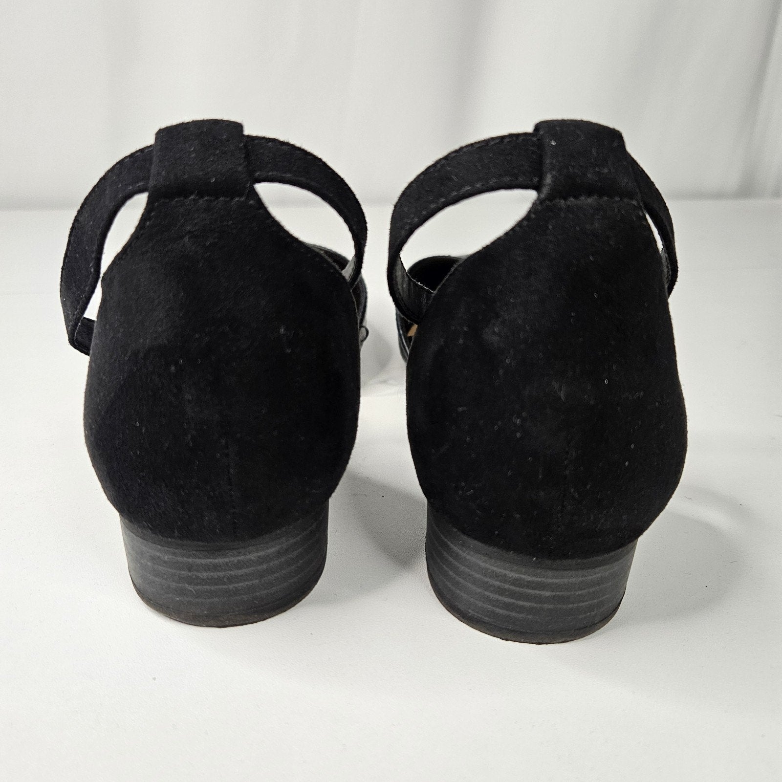 LANE BRYANT Women Sz 9 Wide Flats Shoes Low Wedge Ankle Strap Soft-Soled