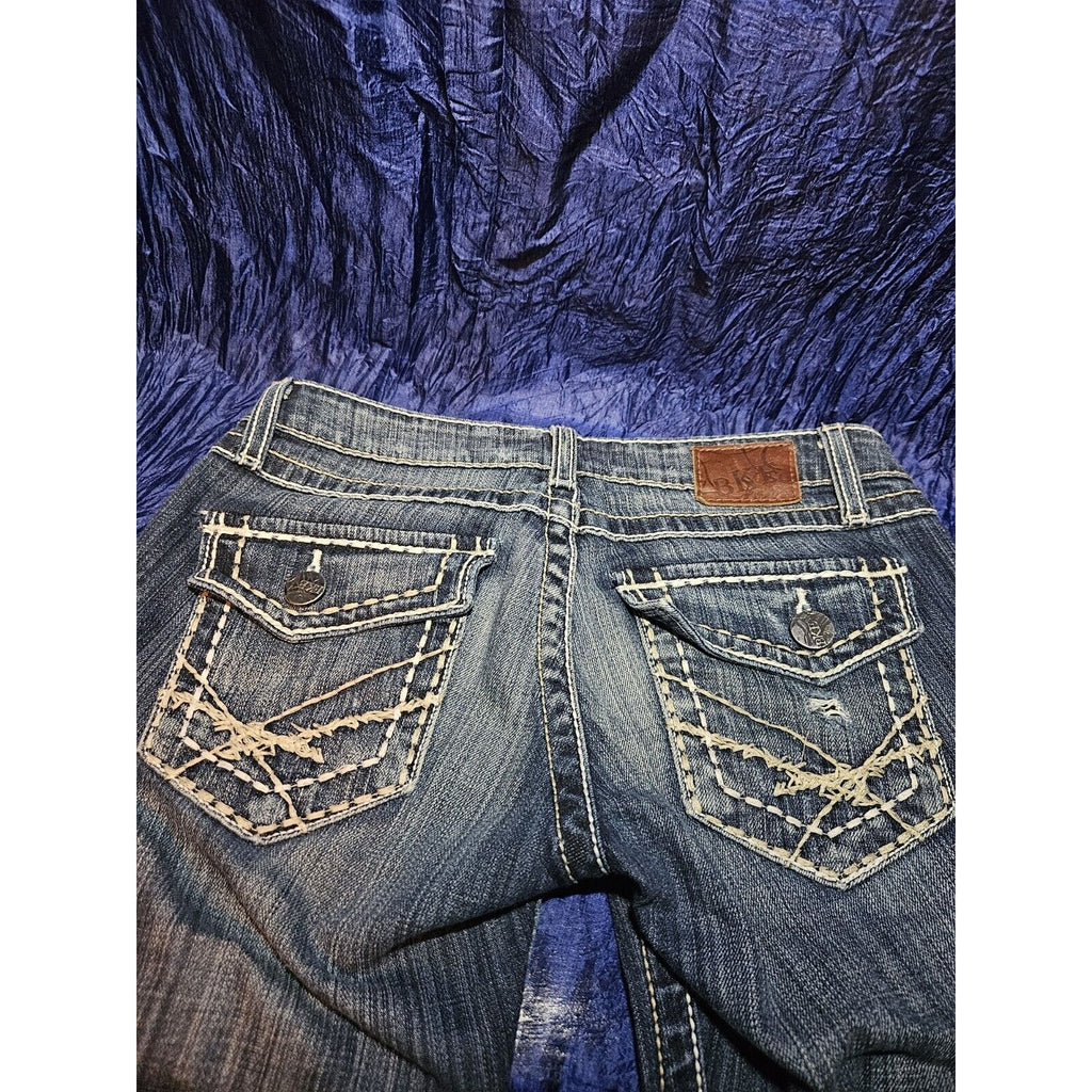 BKE Sabrina cropped jeans womens stretch denim distressed size 25 (2) L 23.5"