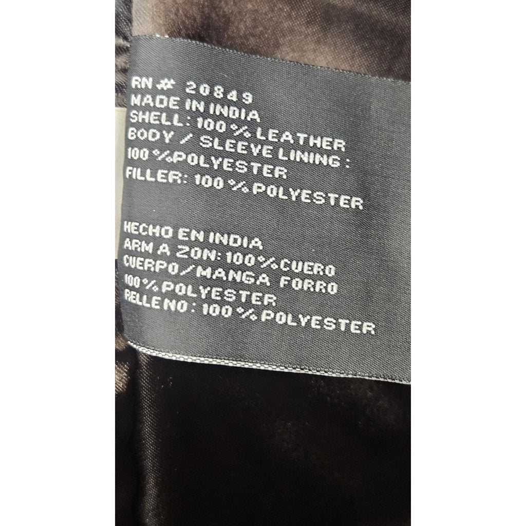 Vintage 80s Leather Jacket Men's Size XL Tall Long Brown Leather Coat Big & Tall