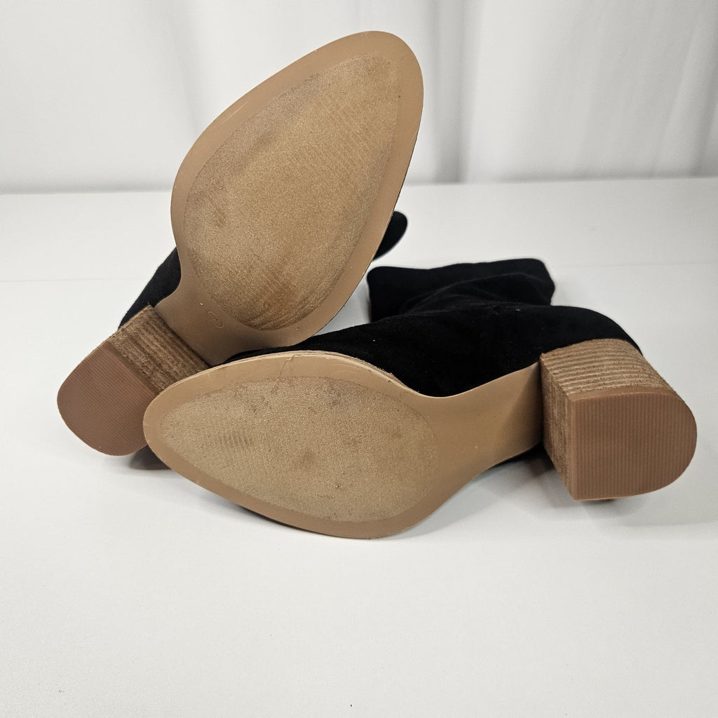 Hey Girl by Corkys Wicked Womens Sz 7 Black Slip On Heel Boots New Wo Box