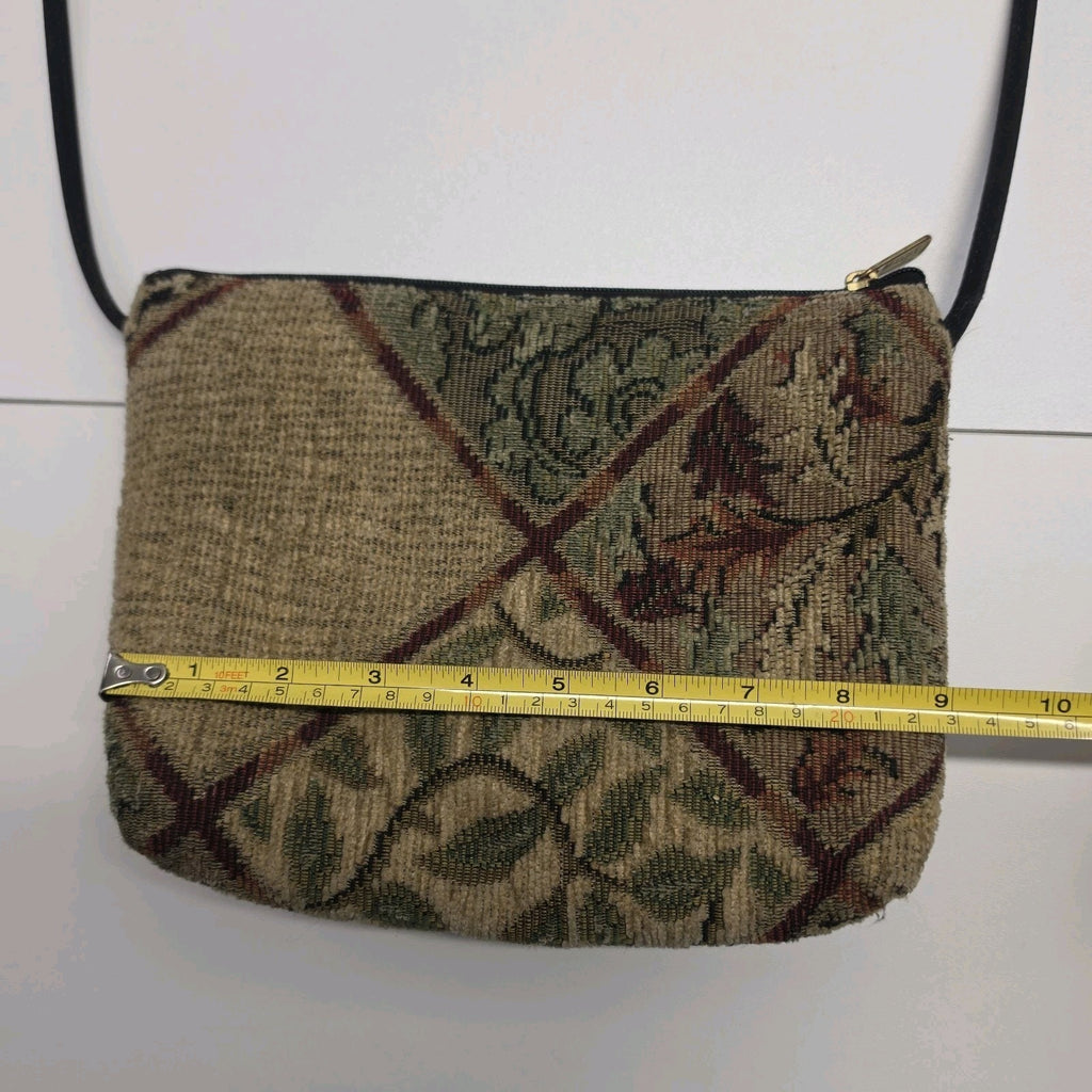 Vtg Danny K tapestry Floral Crossbody Shoulder Bag Purse Zipper Bag Bohemian