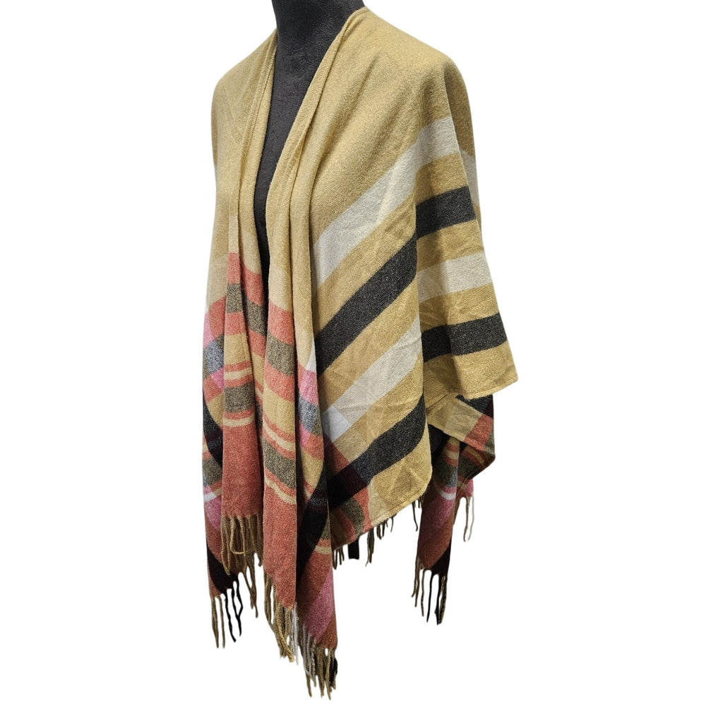 WOOLRICH Justine Cozy Blanket Wrap/Shawl Cape One Size Boho Chic Festival