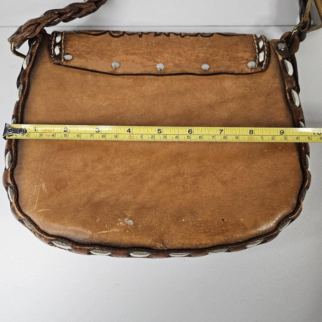 Miss Tony Lama Vintage Shoulder Bag Hand Crafted Tooled Leather Purse