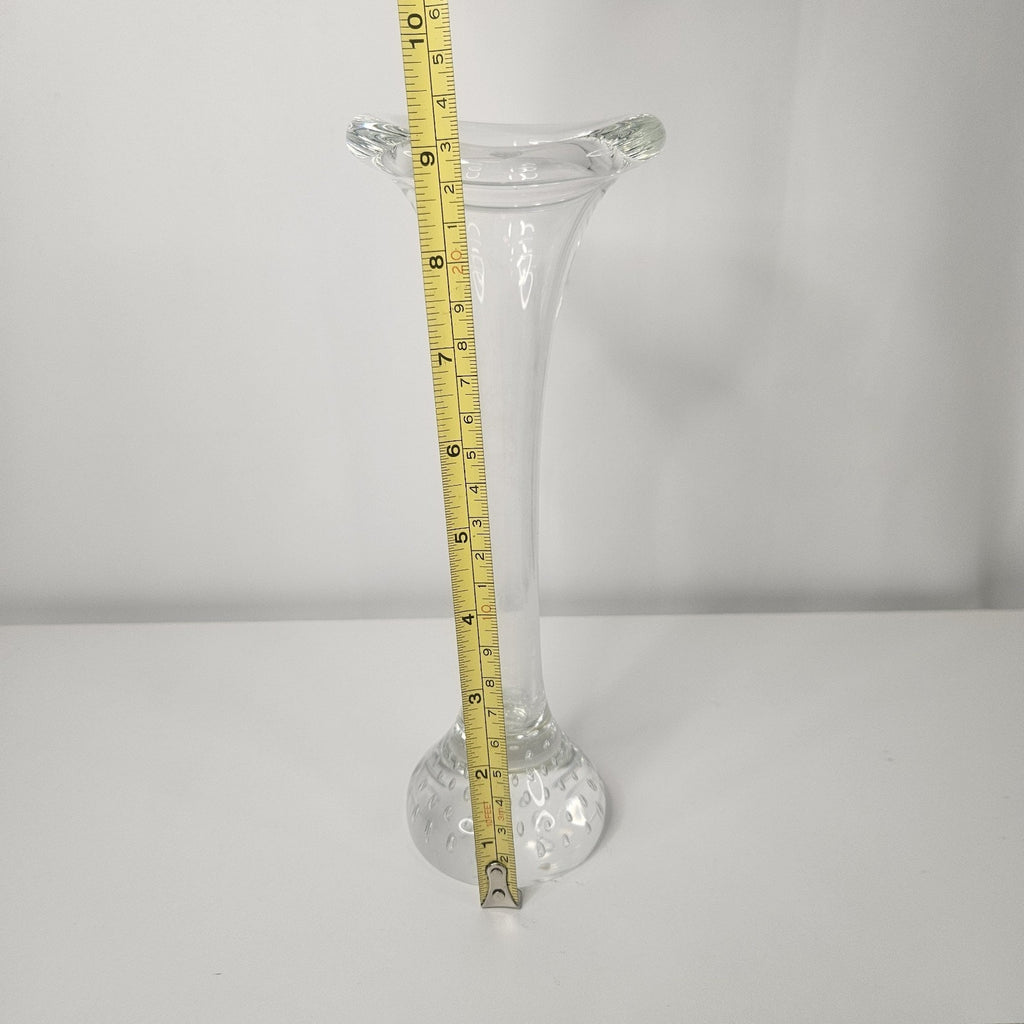 Vintage Aseda Glasbruk Clear Glass Bud Vase Jack Pulpit Bullicante Glass Vase
