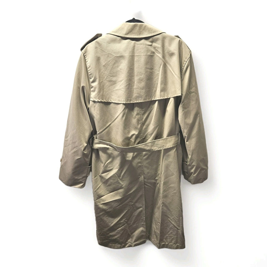 Vtg Woodmere Men Size 44 Beige Long Sleeve Removable Lined Belted Trench Coat