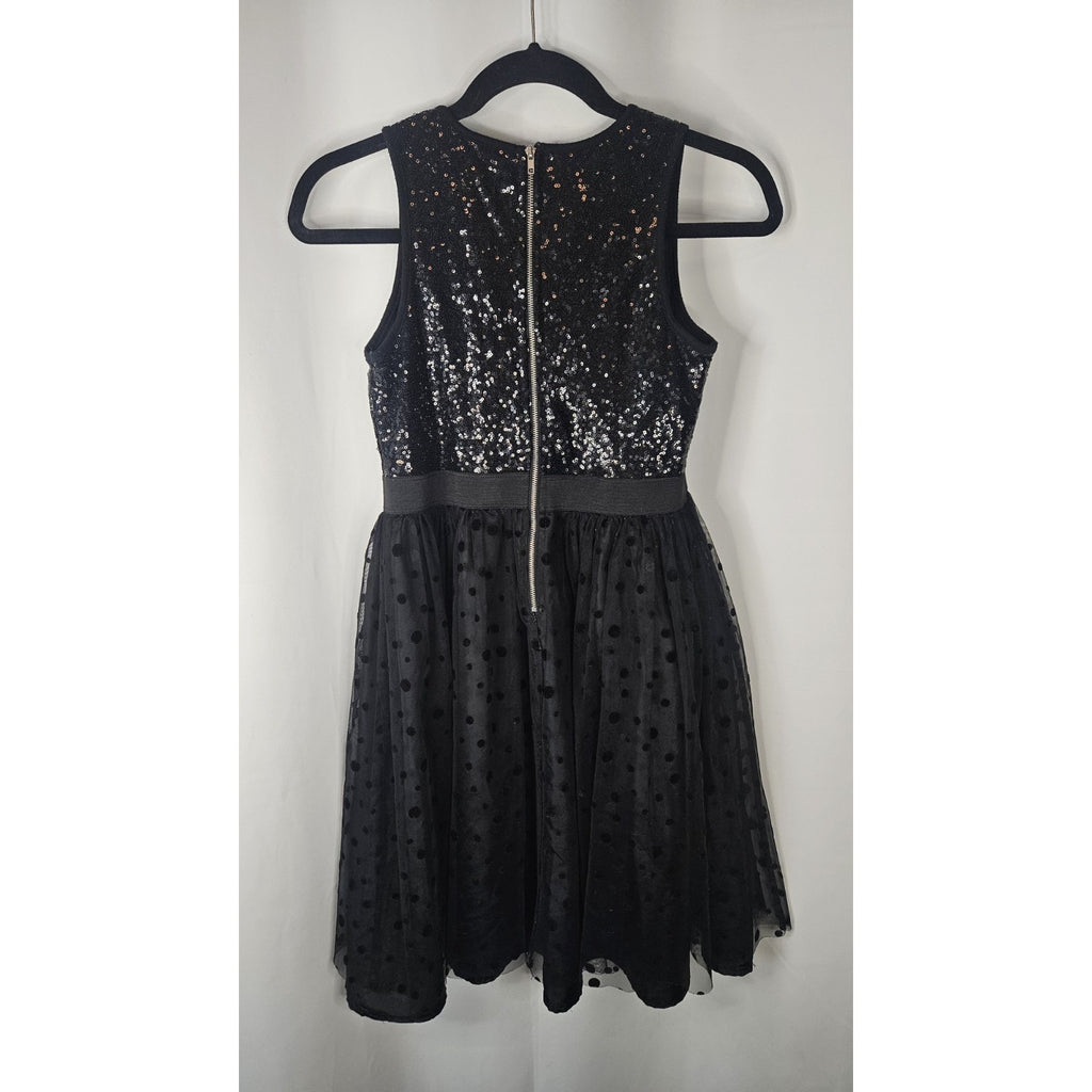 D Signed Disney Black Dress Girls Sequin Party Holiday Large 14-16