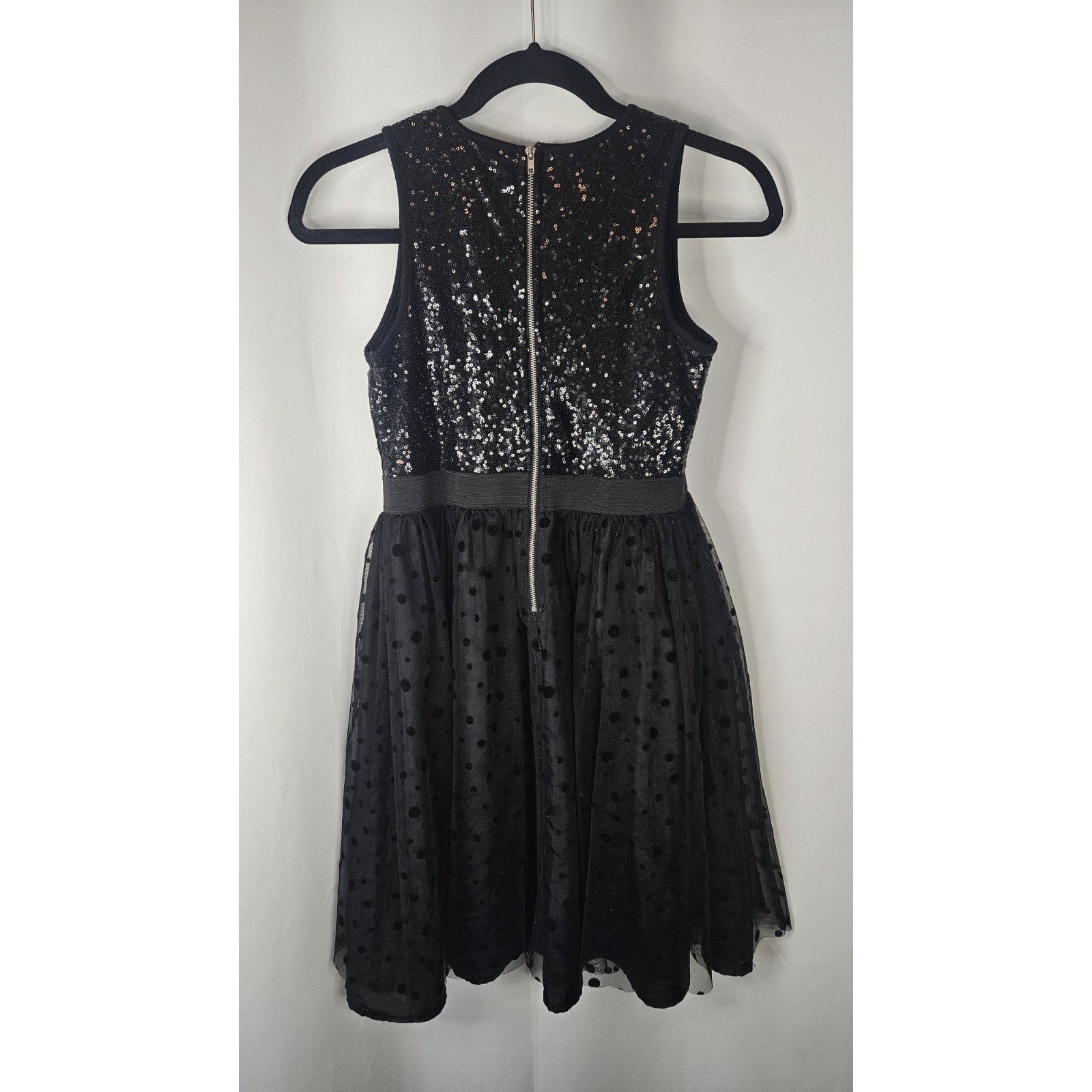 D Signed Disney Black Dress Girls Sequin Party Holiday Large 14-16