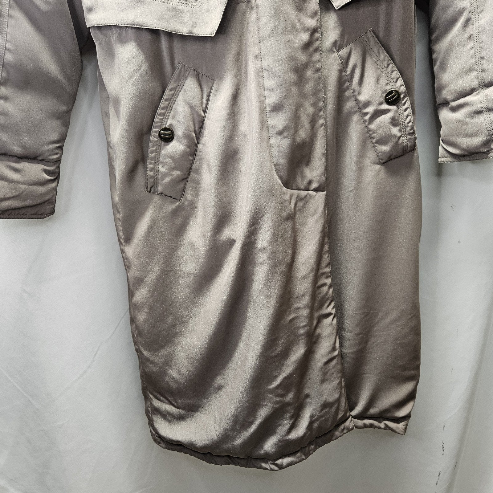 Platinum Utex Women’s Removable Faux Fur Hood Quilted Long Coat Parka