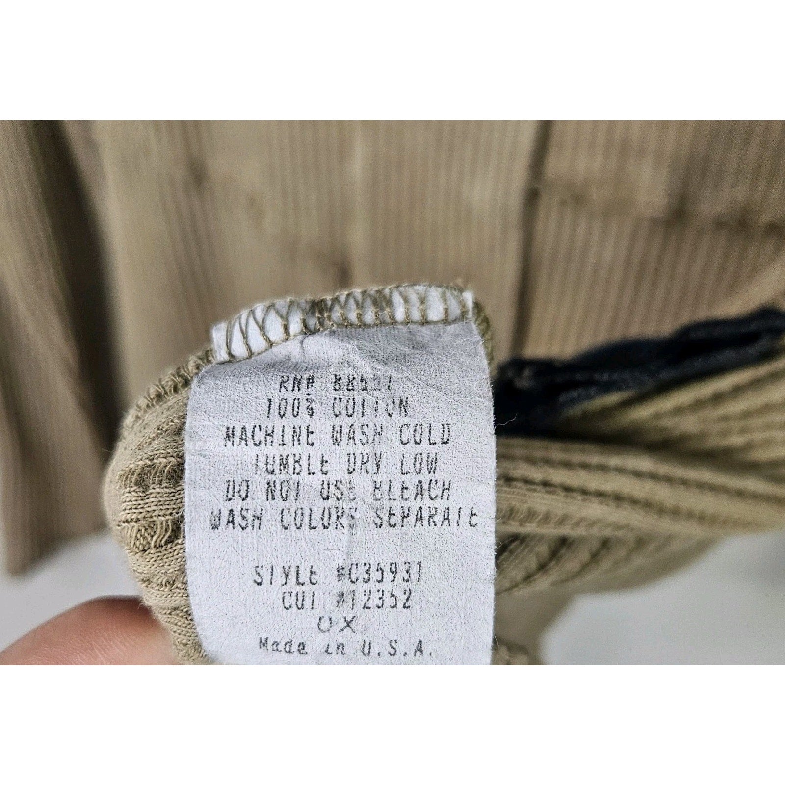 Fenini Khaki Cotton Waffle Knit Tunic Cardigan Sweater SZ XL Patchwork Boho