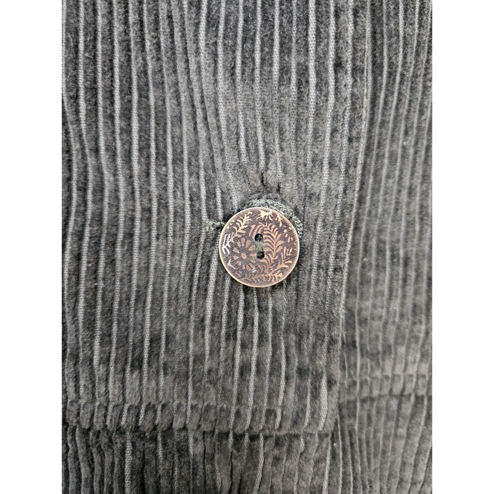 Keren Hart Peplum Corduroy Jacket Womens Small Cotton Vintage Green Mac Coat