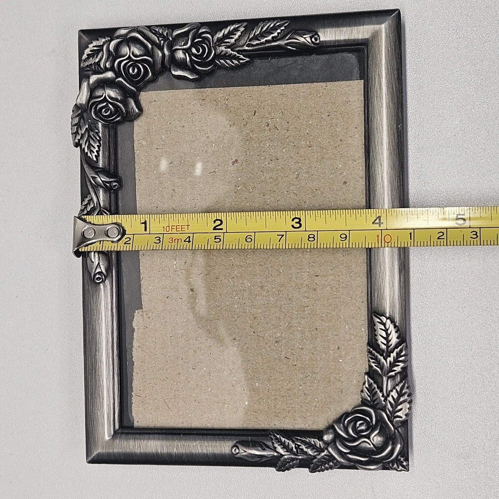 Vtg 90s Metal Picture Frame 6 x 4 Flowers Rose Boho Chic Fairy Cottage