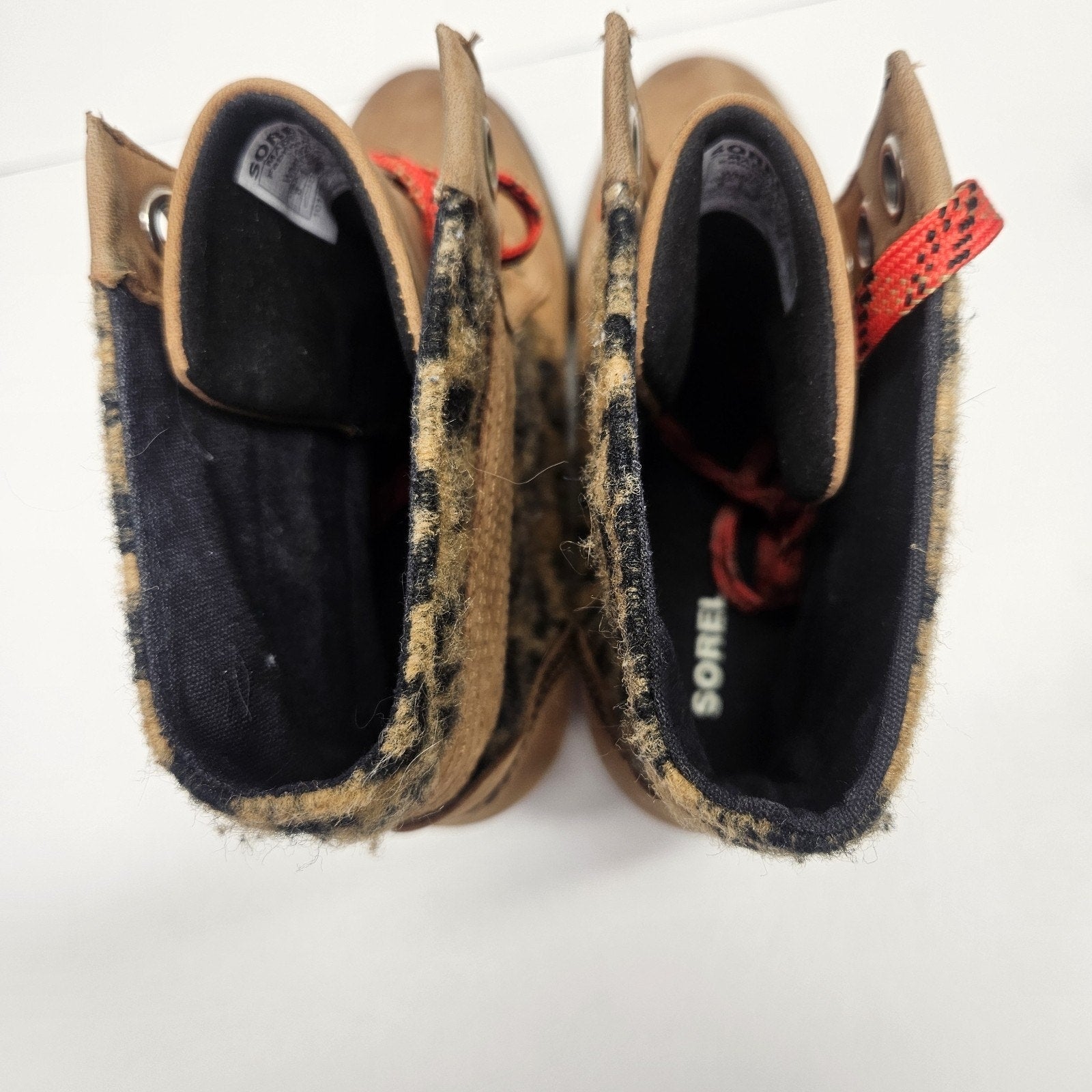 Sorel Lexie Hidden Wedge Ankle Boots Booties Shoes Womens Size 5 Brown Leopard