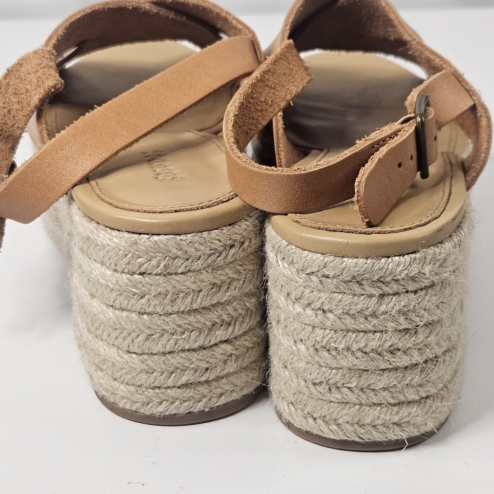 Soludos Women Shoes Leather Sandals Espadrille Wedge Tan Size 8 1820 Boho