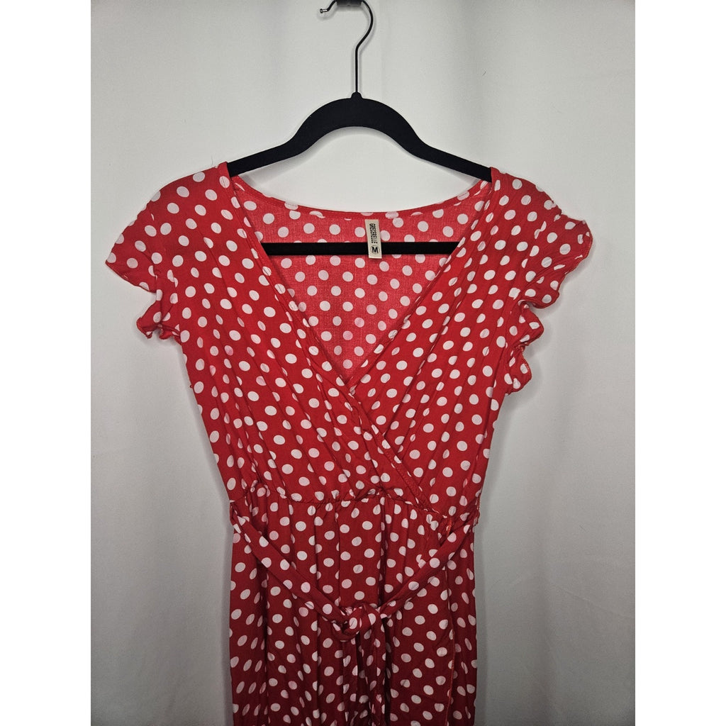 Grecerelle Summer Dress Polka Dot Cross V Neck Dress Long Flowly Medium