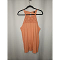 Torrid Knit Macramé High Neck Tank Top Coral Plus Size 1 1X 14/16 Lightweight