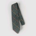 Vintage Count Corsetti Neck Tie Woven Green Yellow Red Diagonal Plaid 56"
