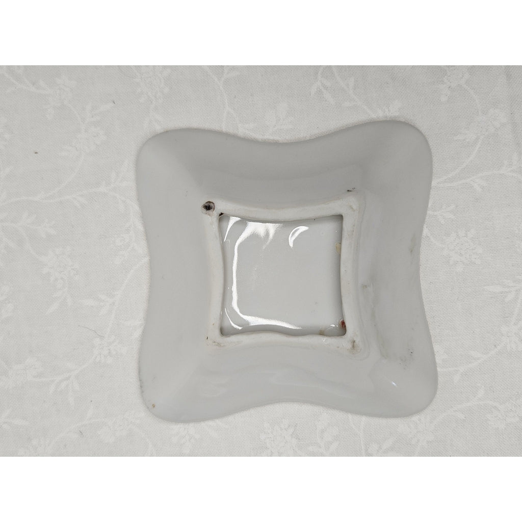 Vintage Porcelain Ashtray Japanese Leaf Design With Gold Trim 3" Mid Century