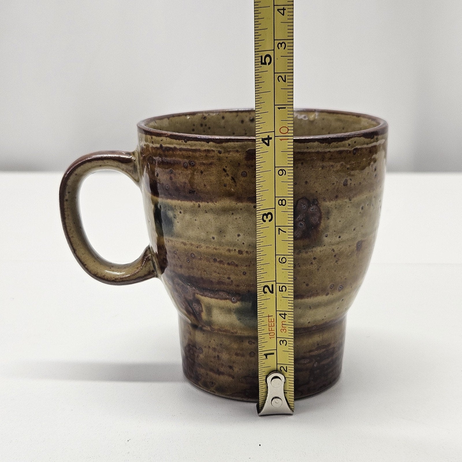 Vintage Japanese Pottery Stoneware Mug Set Of 2 Mid-Century Coffee Mug Cups