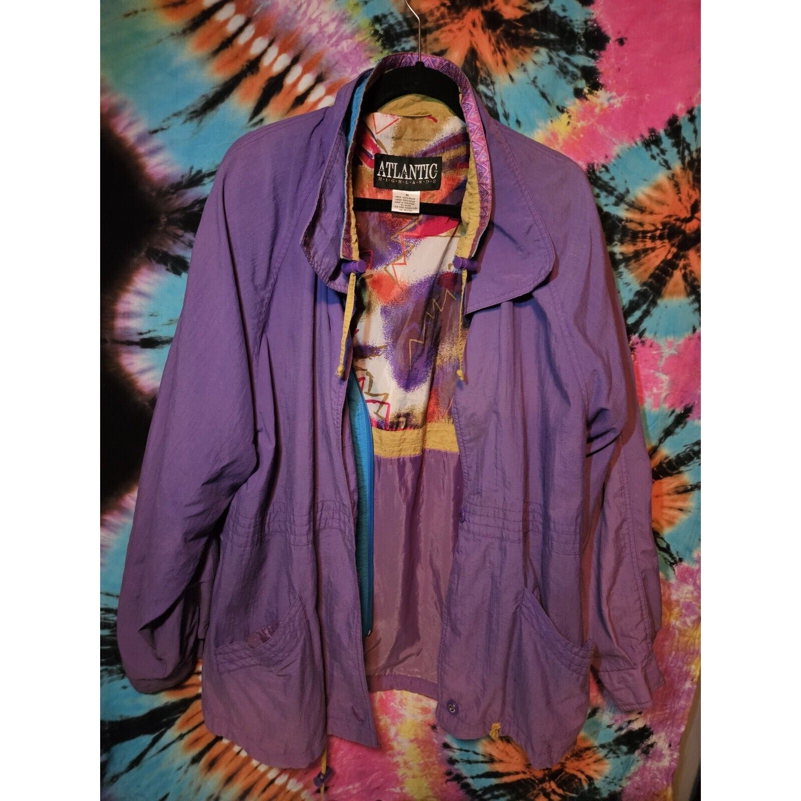 Original 90s Purple Windbreaker Atlantic Highlands Womens Size Med