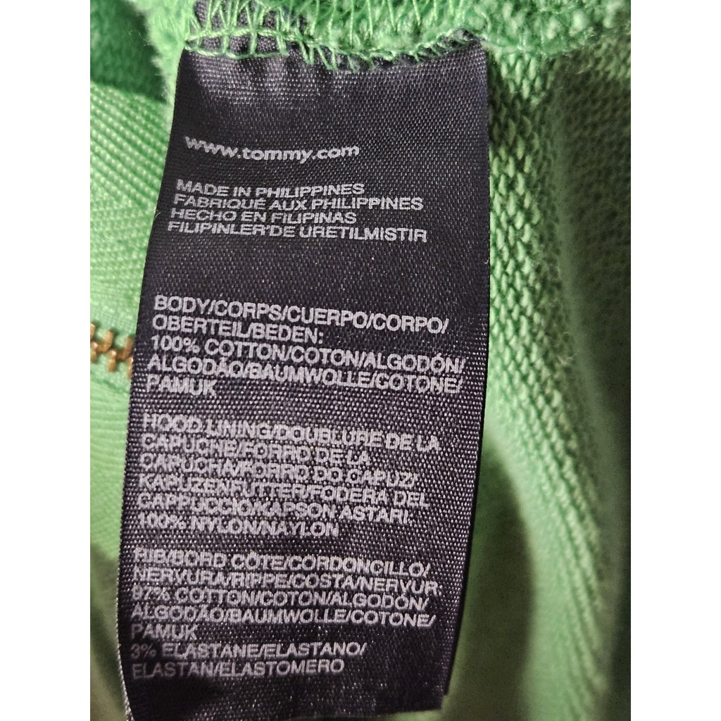 Tommy Hilfiger Men's Big Logo Full Zip Hoodie Size XL Green Navy Letters