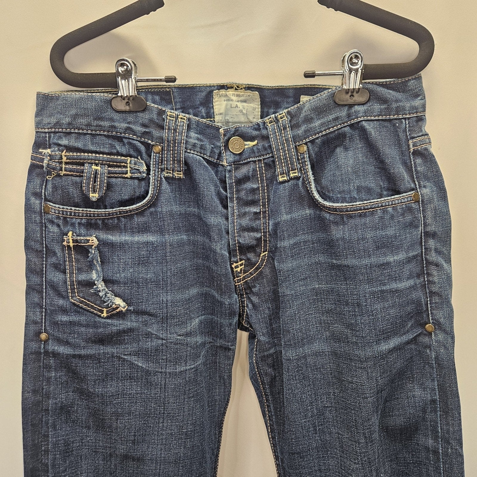 Taverniti So Jeans Men’s 34x30 Meg 17 Relaxed Denim Med Wash Baggy Distressed