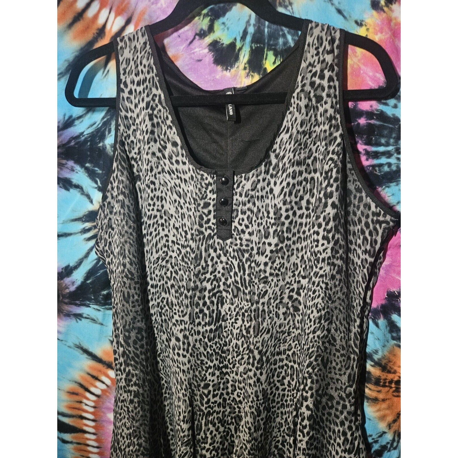 Milano Snow Leopard Tank Short Layered Dress Womens Size 14