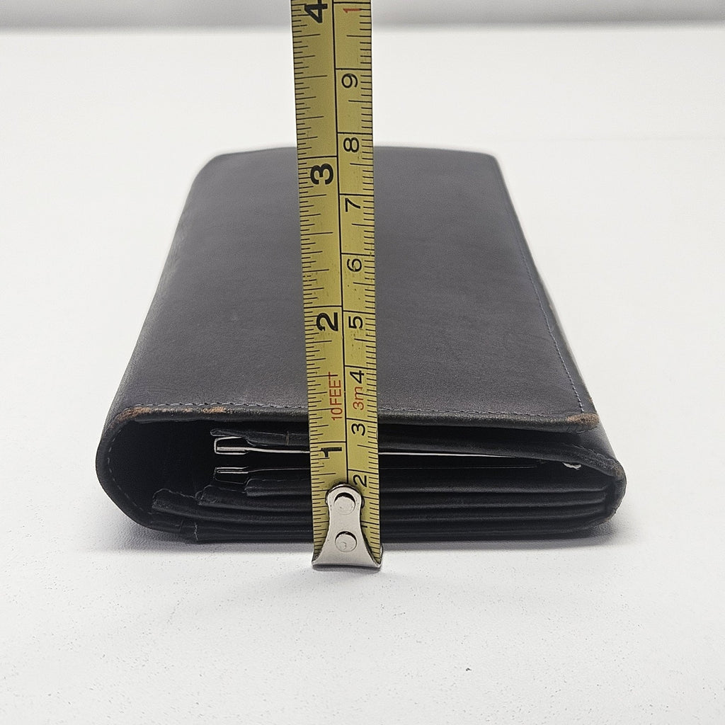 Vtg Carlo Amboldi Matte Calf Skin Large Bifold Wallet Card Holder Soft Leather