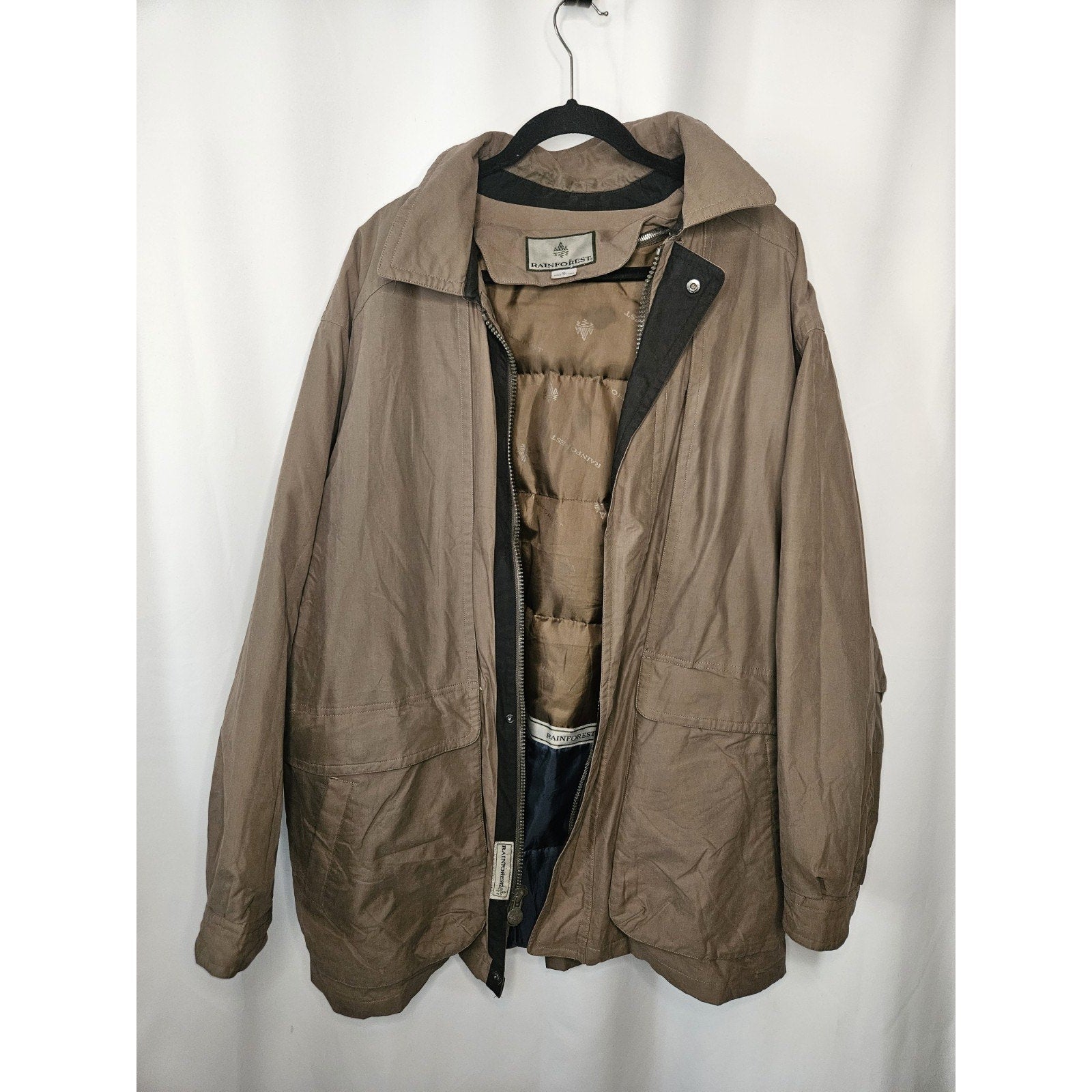 Vintage Rainforest Goose Down-Filled Super Warm Brown Jacket Men's Size US XL