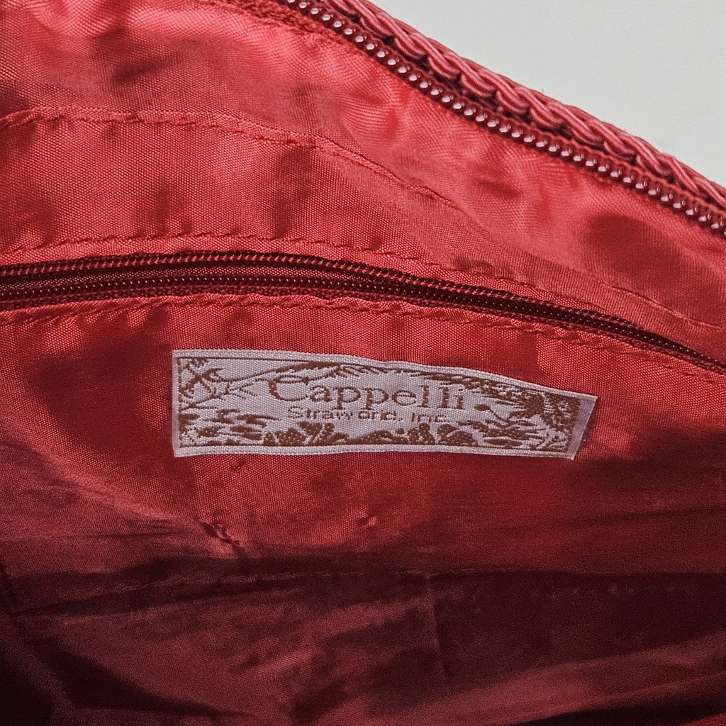 Capelli Straworld Red Crochet Ladies Bag Purse Boho Bohemian Lined Shoulder Bag