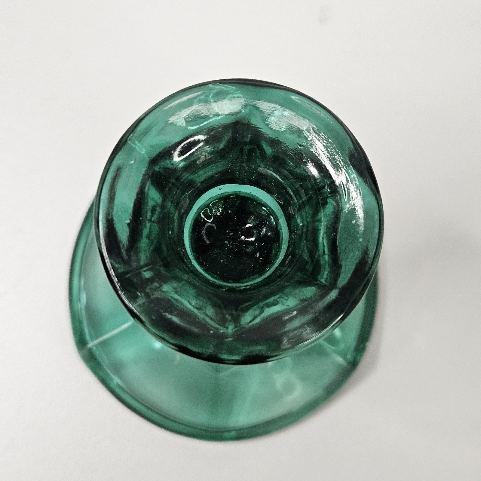 Vintage Indiana Glass Green Candlestick Holders 4.25" Pair Mid-Century Holiday