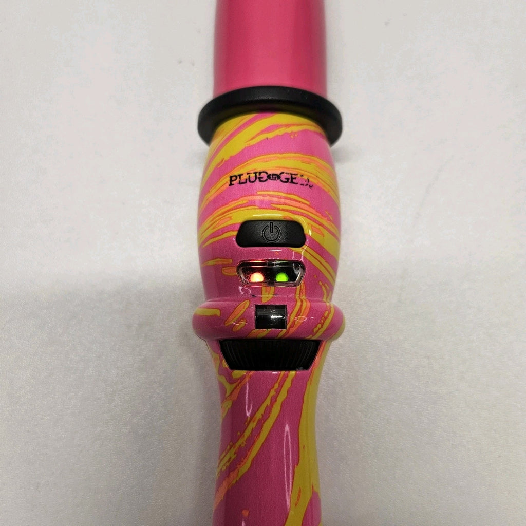 Plugged In GED Curling Iron Wand Hot Pink ~ Tested Glam Curlingiron