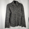 Vintage Chadwicks Sweaters Black White Marled Boucle Cowl Neck Sweater Womens L