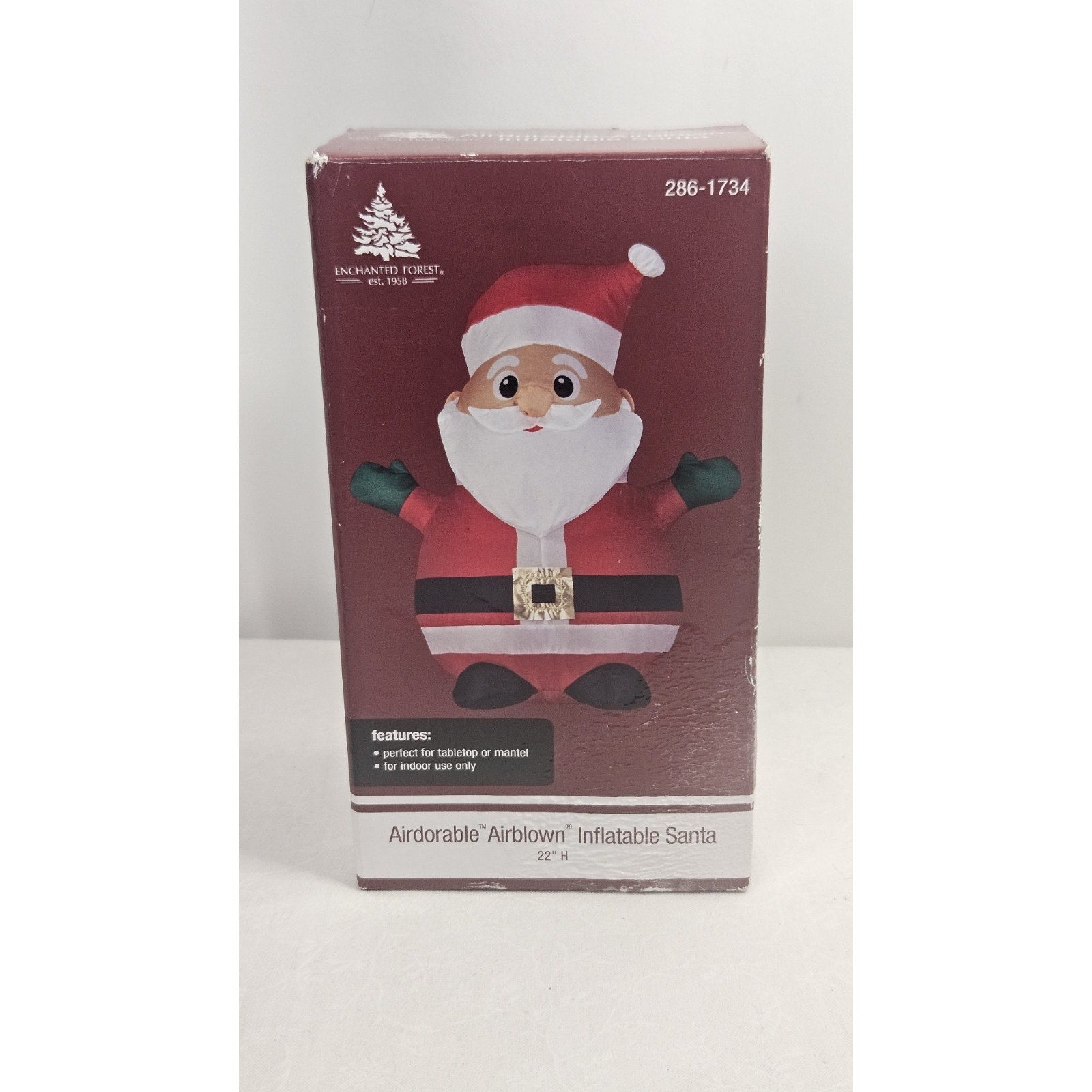 INDOOR Inflatable Christmas Santa Tabletop AIRDORABLE Airblown 22" USB/Battery