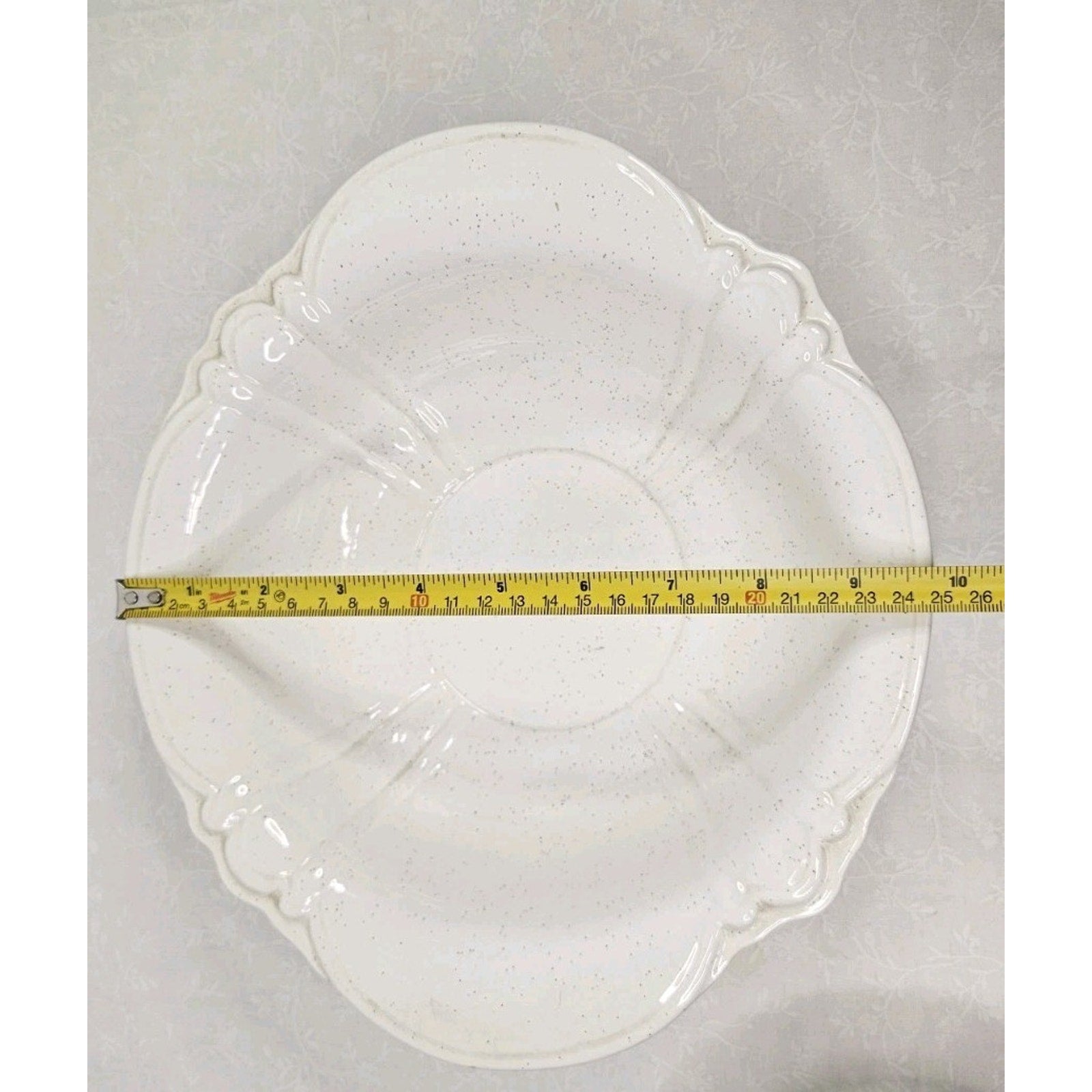 Vintage Treasure Craft Cream Pottery 11" Serving Bowl Lob Handles USA Made