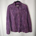 Coldwater Creek Vintage Y2K Purple Crinkle Suede Leather Jacket Medium Relaxed
