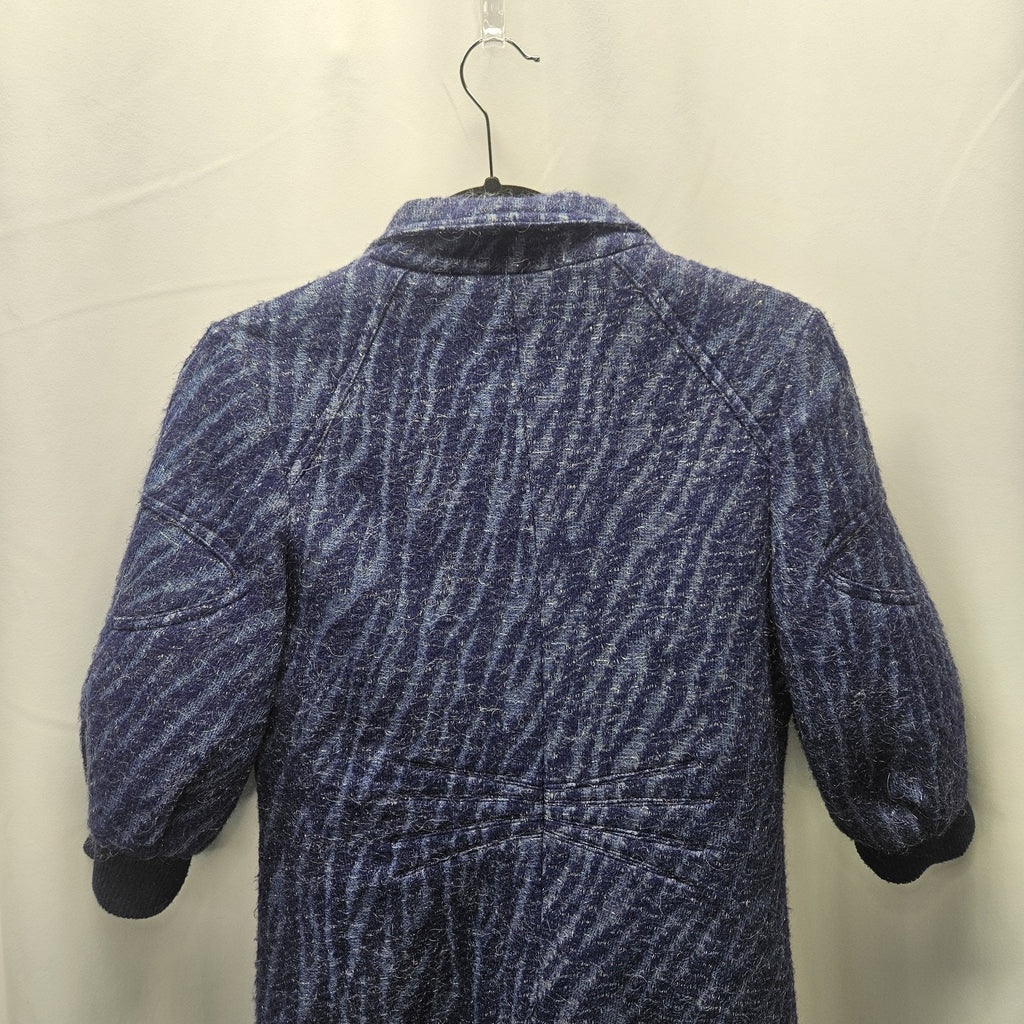 Vtg C. Luce Inc. Blue Gray Mohair/Wool Coat Jacket Womens Small Puff Sleeves