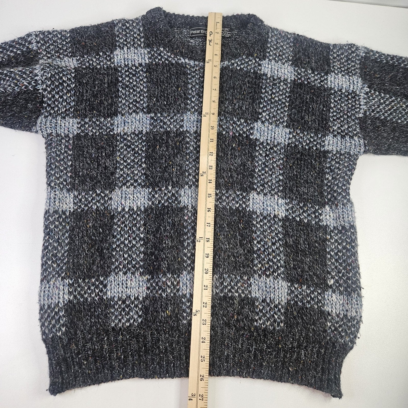 Vtg 80s Acrylic Wool Blend Chunky Knit Pullover Sweater Large Gorpcore Fisherman