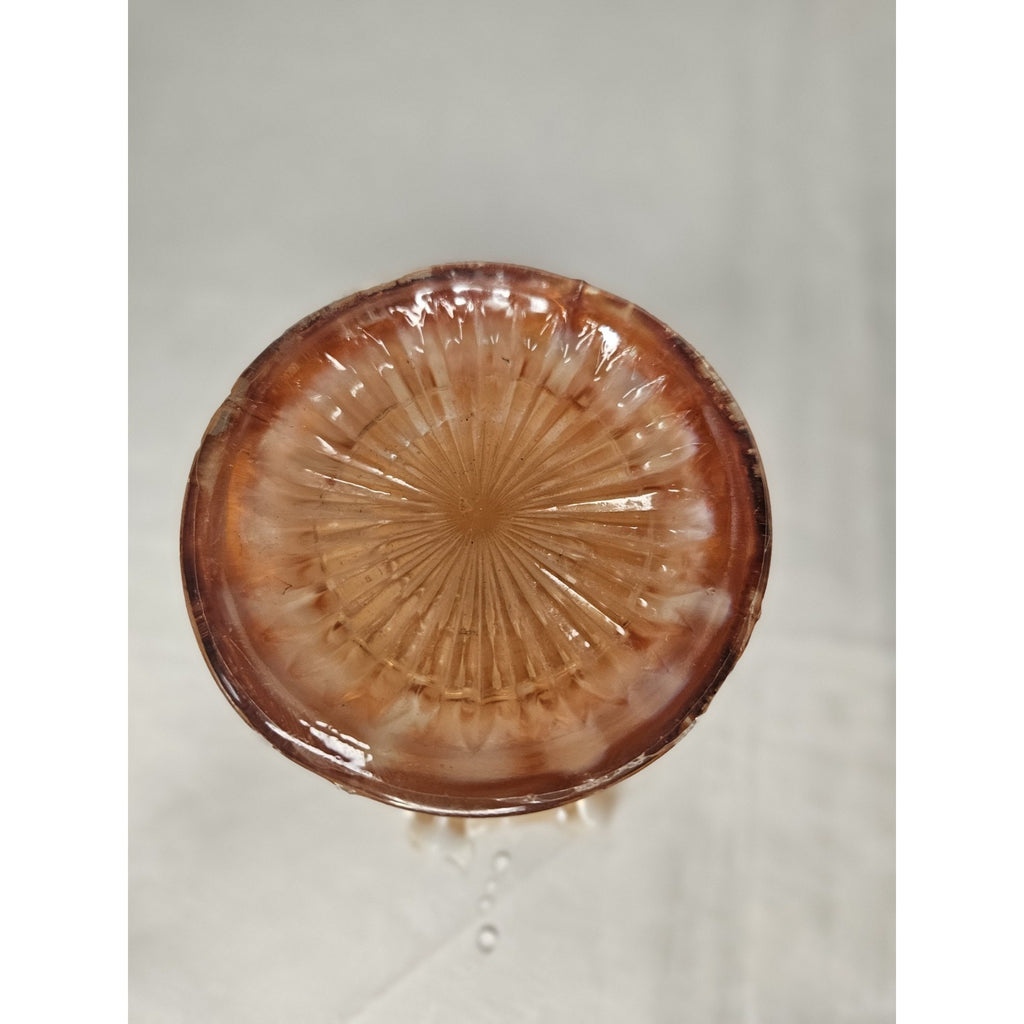 Antique Dugan Ladies Spitoon Wide Rib Autumn Orange Opal. Carnival Glass 5.25"