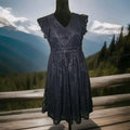 Altar'd State Lace Mini Dress Midnight Blue Flutter Sleeve Tank Dress Size XL