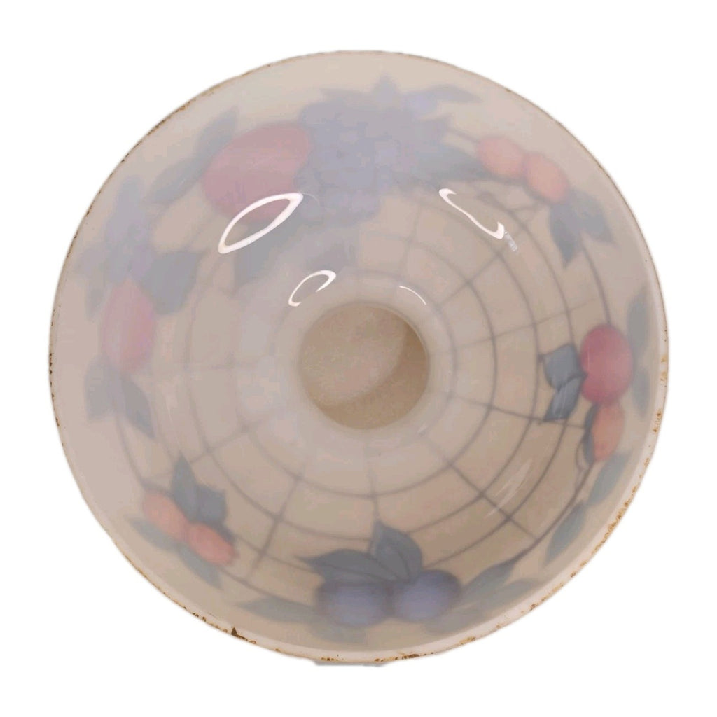 Vtg. Hand-painted Hurricane Lamp Shade 9 1/2 Inches Tall Fruit & Floral