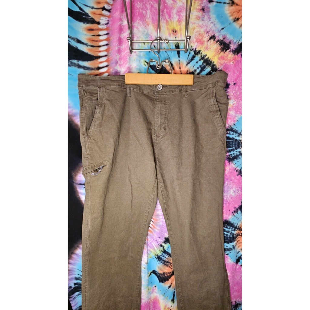 Weatherproof Vintage Flex Utility Pant Canvas Utility Pocket 38x29 Olive Relaxed