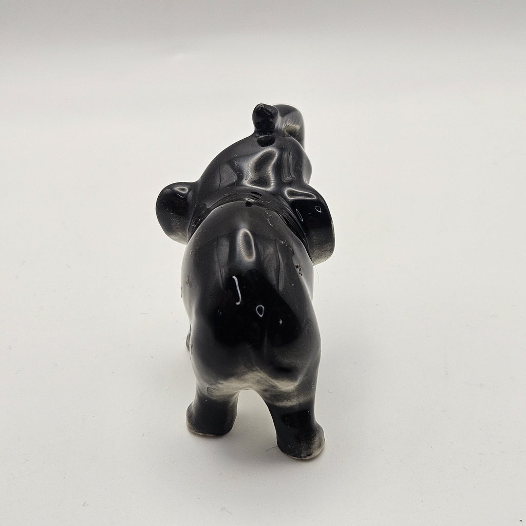 Vintage Ceramic Miniature ELEPHANT FIGURINE Trunk Up MADE IN JAPAN 2 3/4" Tall