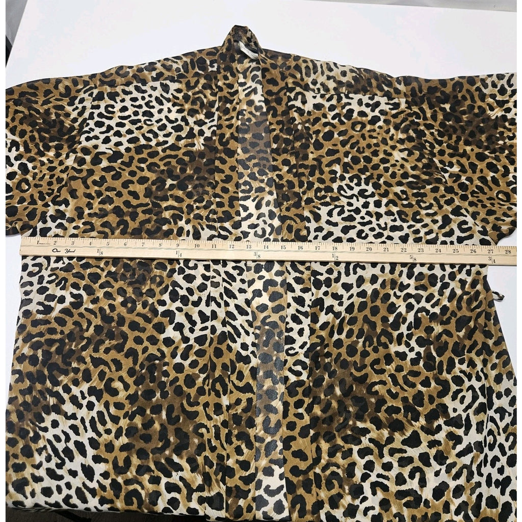 Vtg Y2K Secret Treasures Women's Sleepwear Kimono Robe Animal Print Size Large