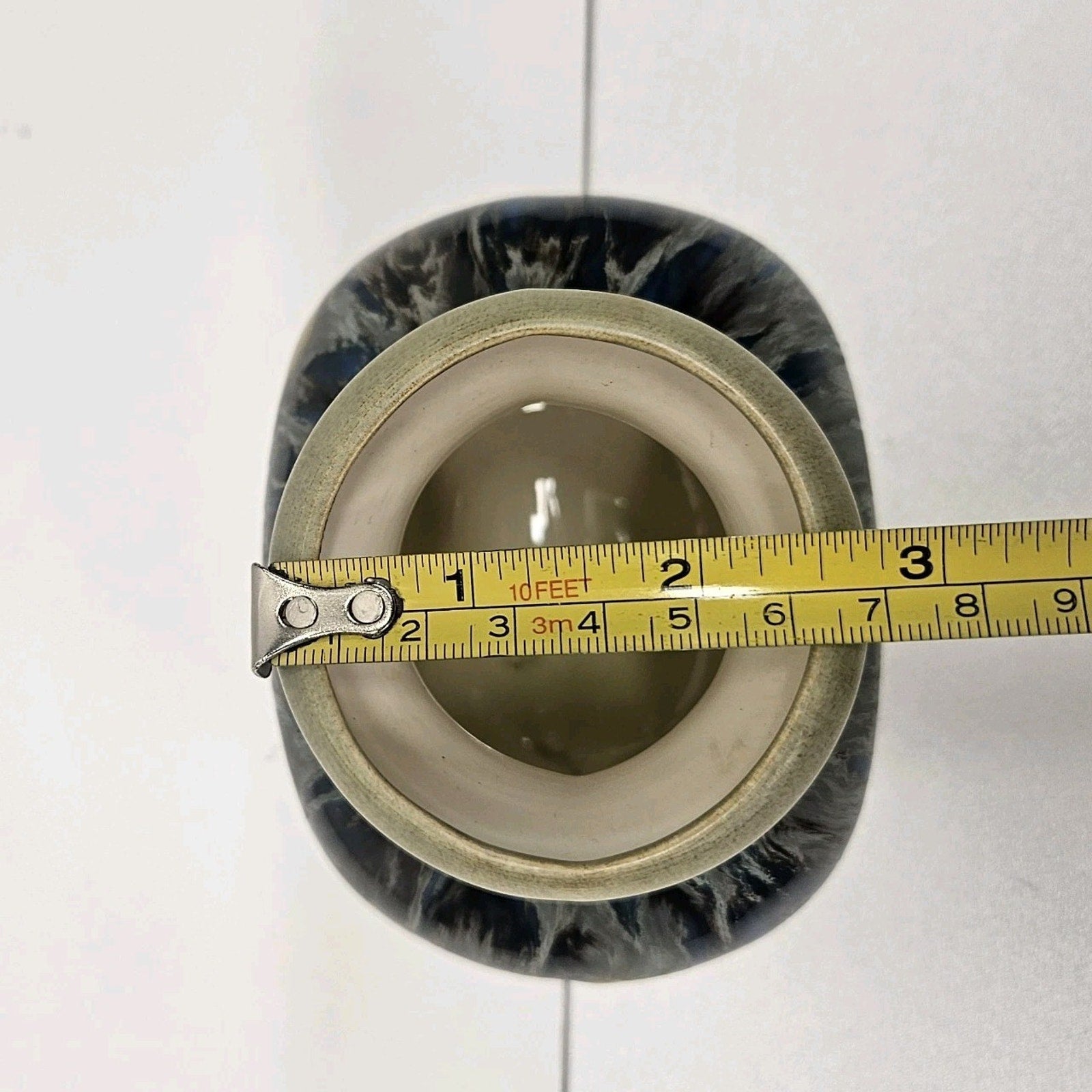 Vintage 90s Studio Art Artist Signed Mini Glazed Pottery Vase 5x4"