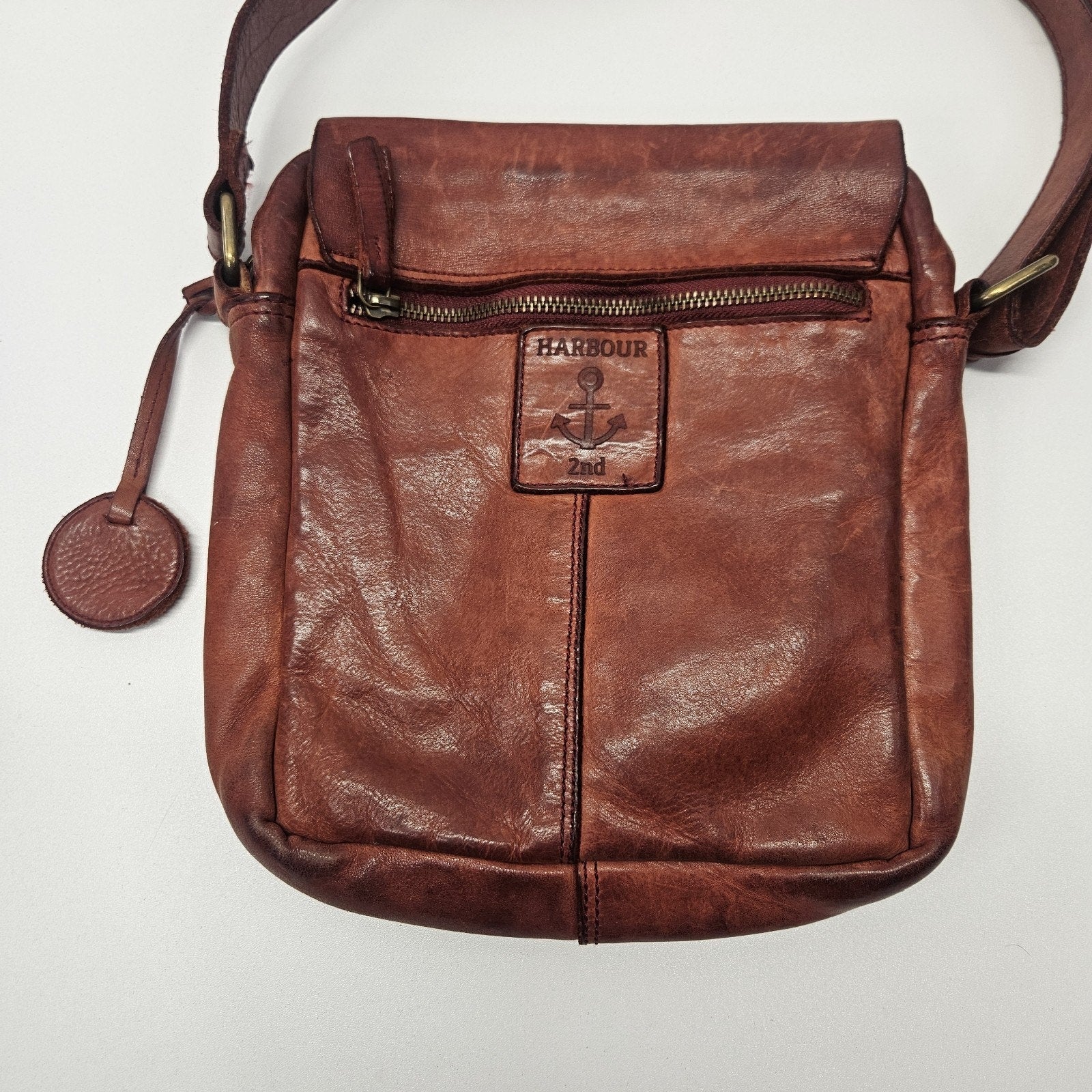Harbour 2ND MARLIES Flap Rust Leather Crossbody Bag Purse