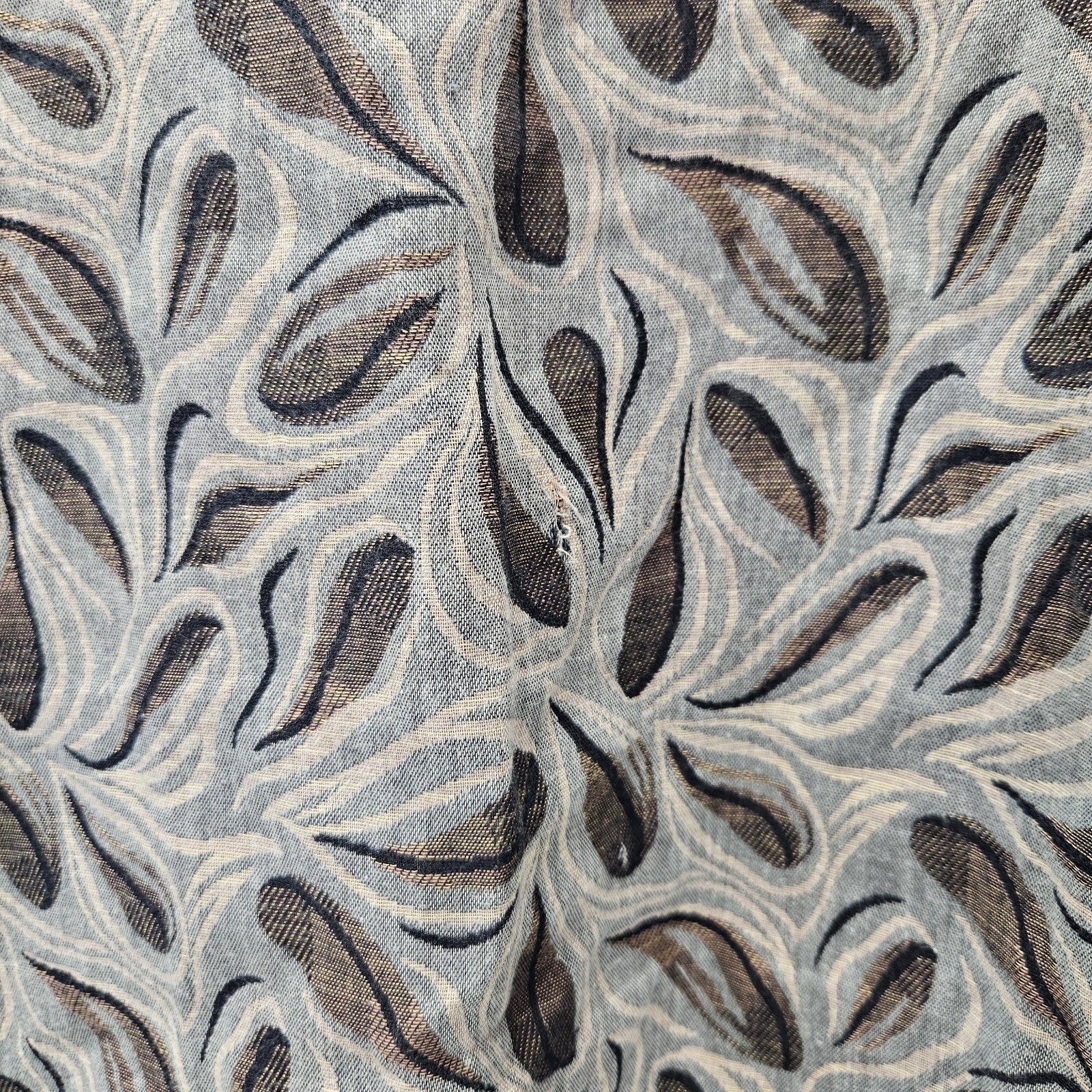 Vtg Jhane Barnes Long Sleeve Blue Green Abstract Woven Button Up Shirt Large