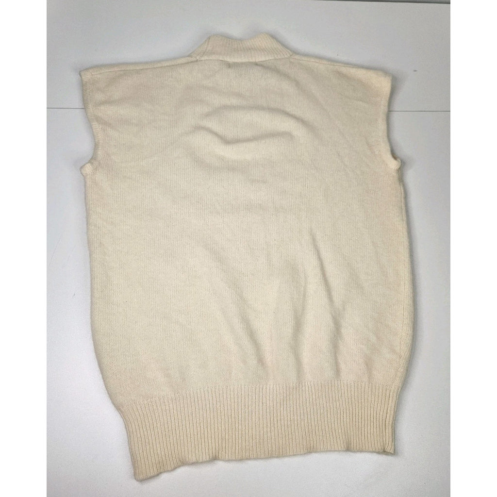 Dells Knit Embroidered Beaded Agona Wool Blend Vintage Sweater Vest Medium