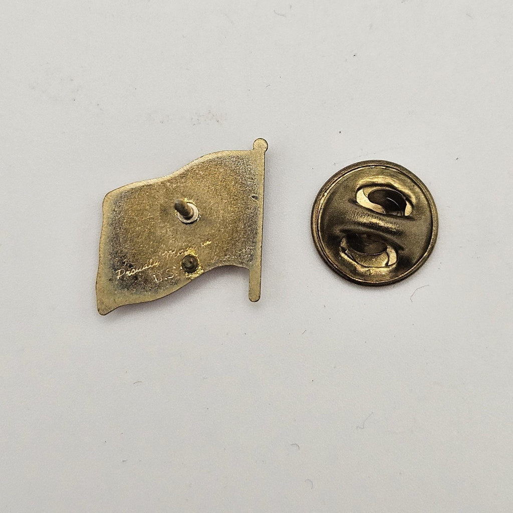 American Flag Old Glory USA Gold Tone Vintage Lapel Pin Proudly Made In USA