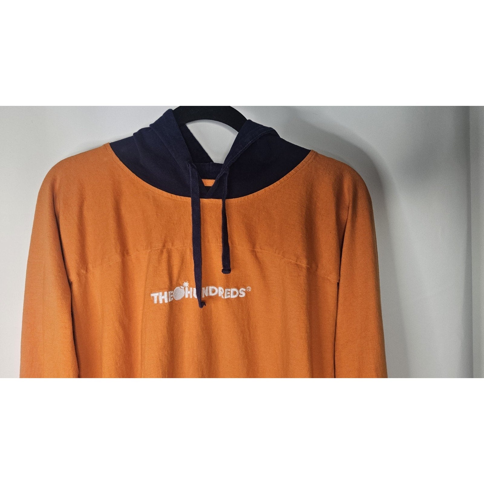 The Hundreds Men’s Puff Print Orange Pullover LW Hoodie Sweatshirt Y2k Size XL