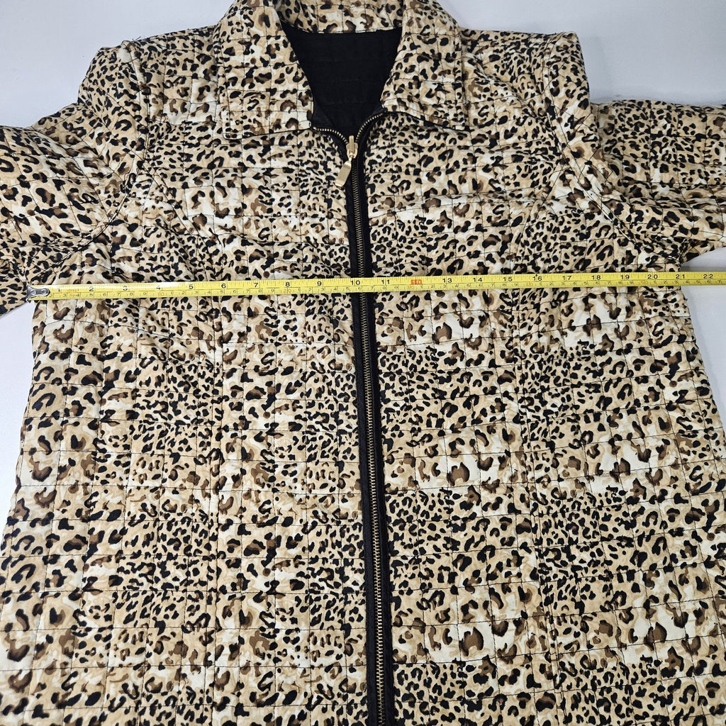 Reversible Jacket Leopard Print & Black Quilted Jacket Women’s Medium